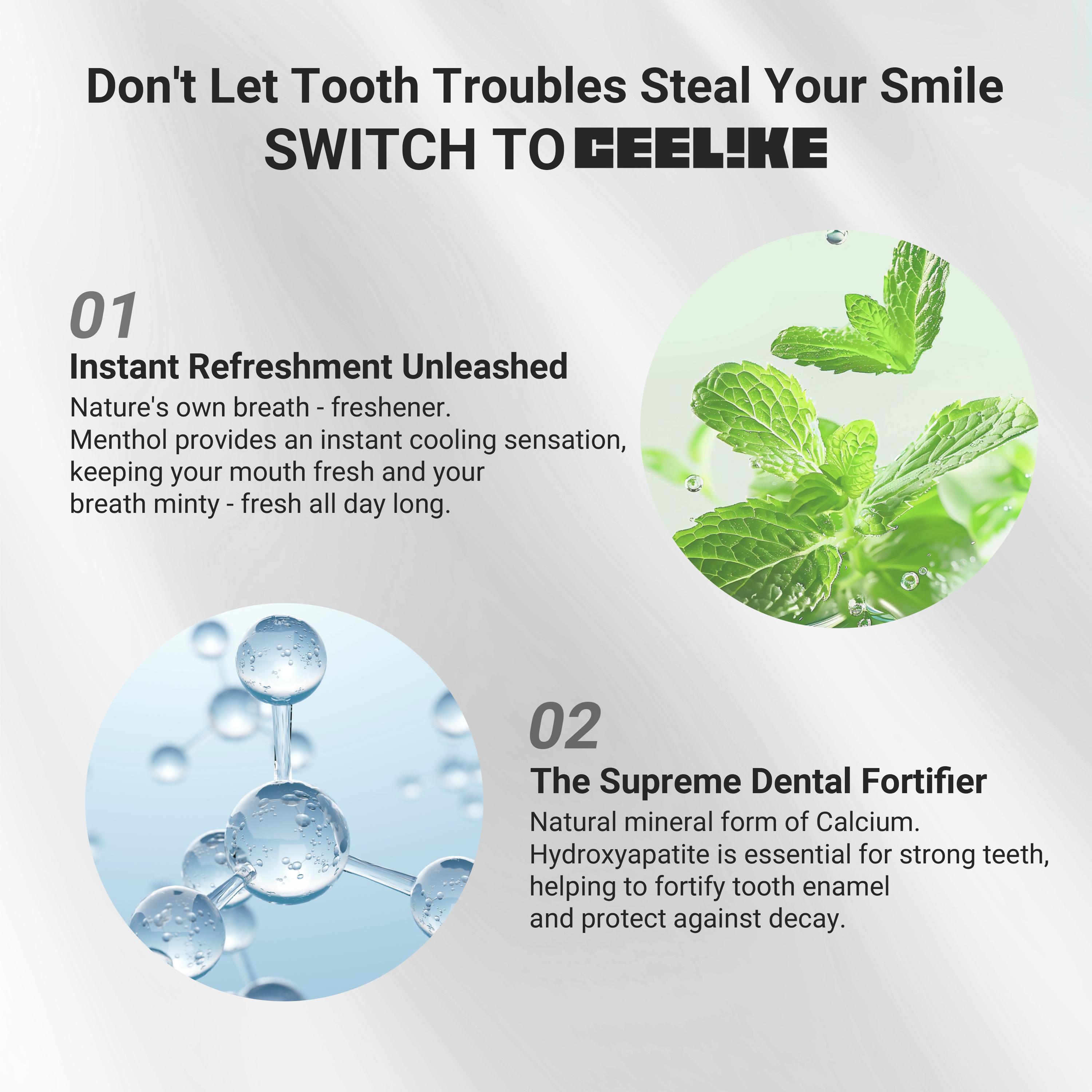 CEELIKE Red SP-6 Super Probiotic Toothpaste & Hydroxyapatite Toothpaste Set – Repairs Teeth, Freshens Breath, and Enhances Oral Health