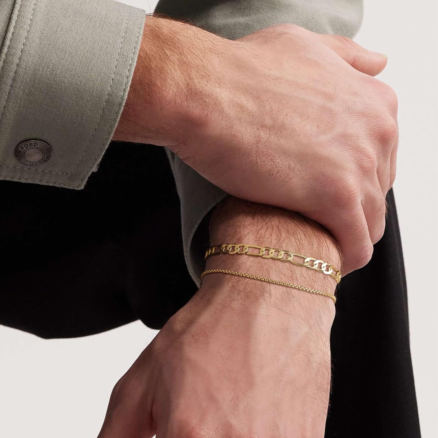 Tewiky 2pcs Men's Bracelets Set with Box & Cuban Link Available in Various Lengths (6.5/7/7.5/8/8.5/9 Inch) Bracelet for Men Cuban Link Chain for Mens Jewelry Gift