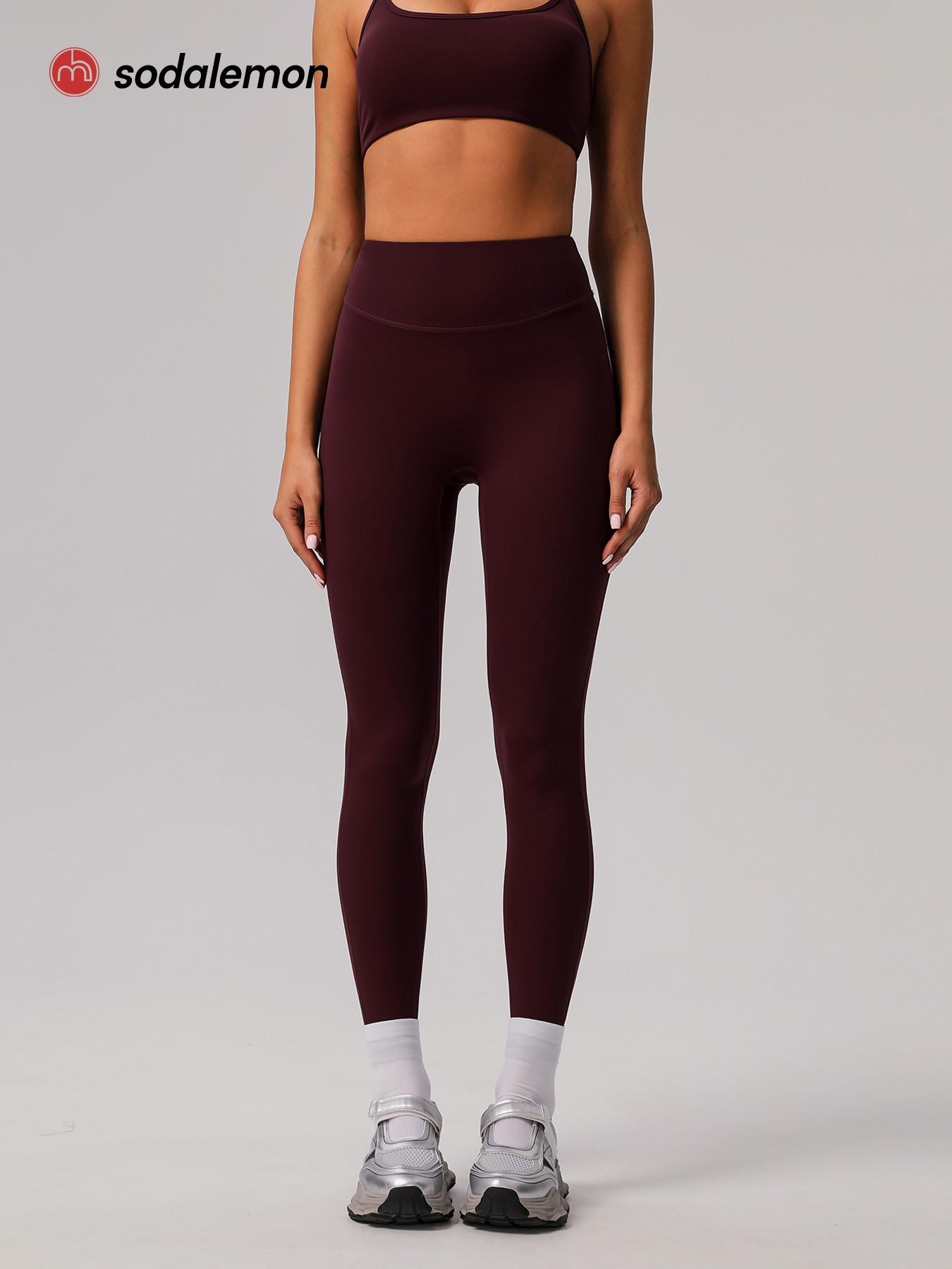 Two-piece Set Women's Solid Racer Back Crop Sports Bra & High Waist Leggings, Yoga Bottoms, Tracksuit Set, Quick Drying Breathable Comfortable for Yoga Gym, Workout Running Clothes, Ladies Sportswear for All Seasons, Workout Sets Women