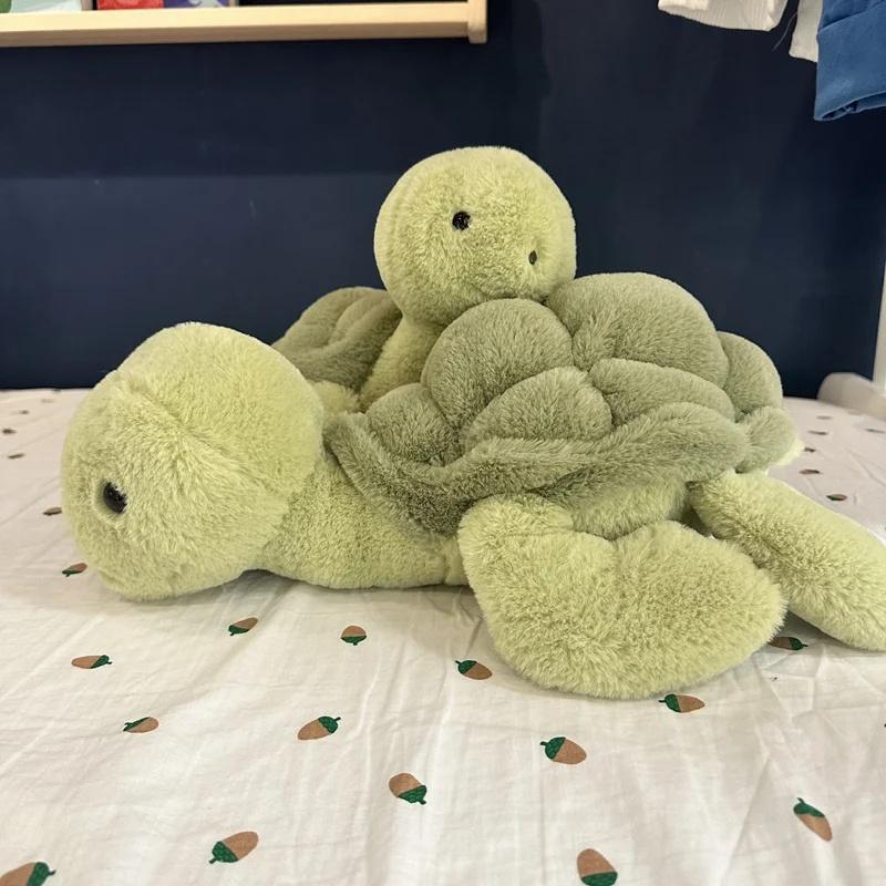 Realistic Sea Turtle Plush Toy, Soft Cute Tortoise Stuffed Animal Doll, Portable Plush Keyring for Car Bag Decoration, Kids Gift