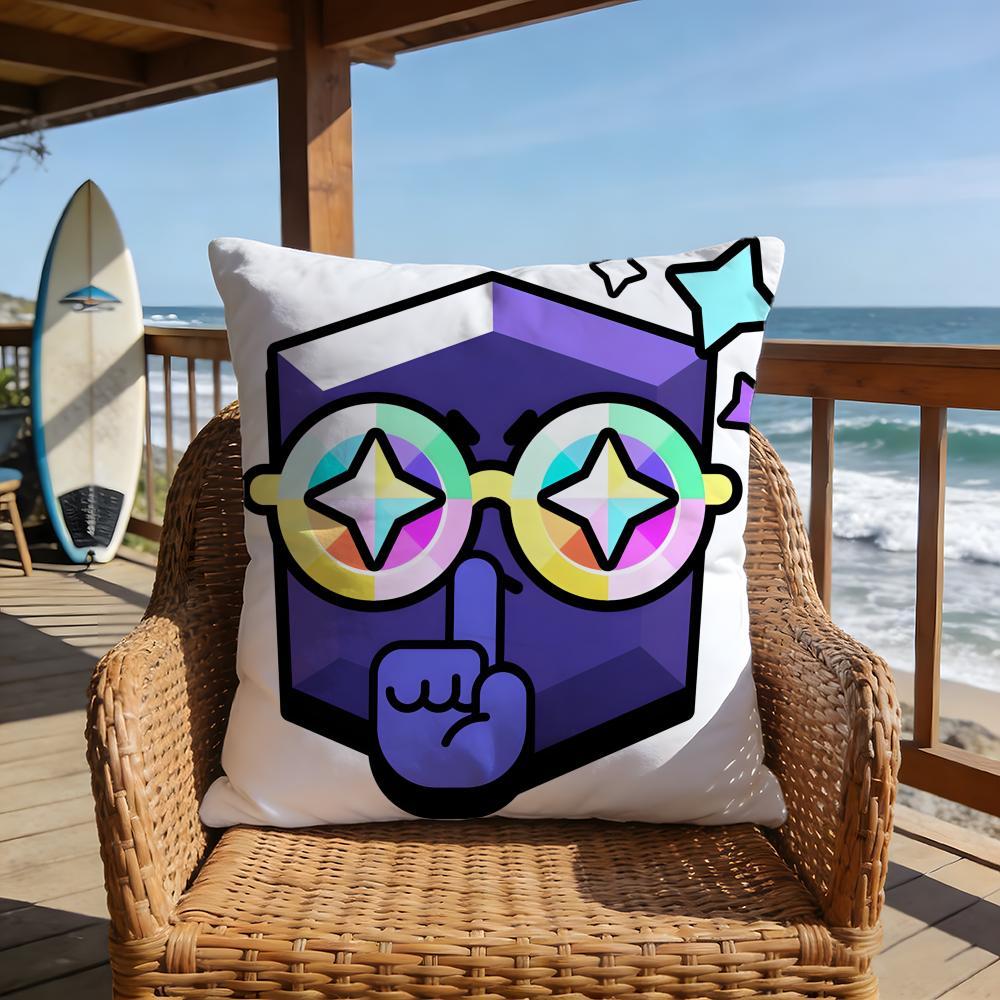 hot game Brawl Stars emoji meme Pillow Case 2026 new style printing Pillowcase Anti-dustmite Invisible zipper silky short plush Sofa cushion cover polyester microfiber queen king bed home