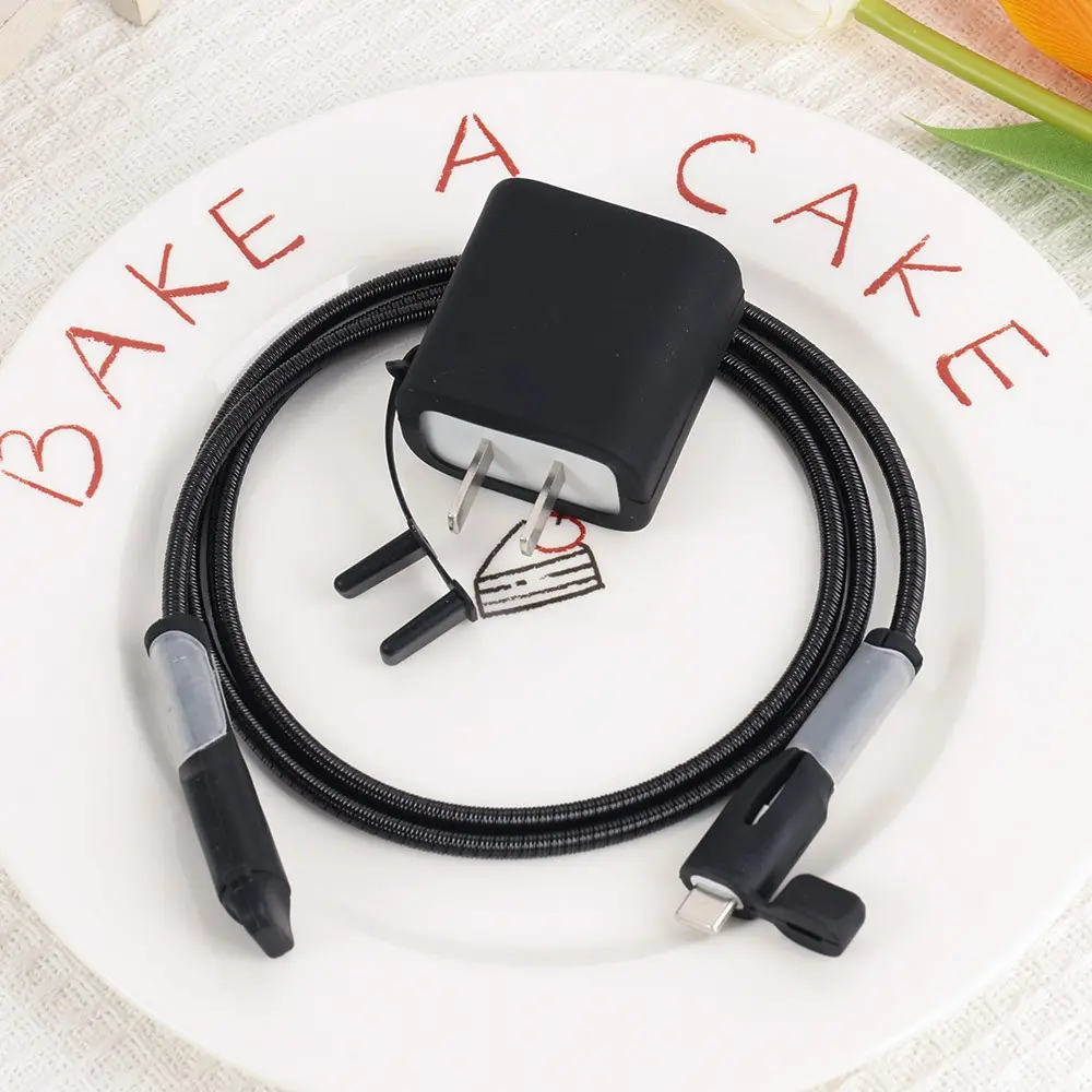 Silicone Charger Cable Protector for iPhone, DIY Cable Protector for Cellphone Data Cable, Earphone Wire Saver for Phone, Durable and Protective