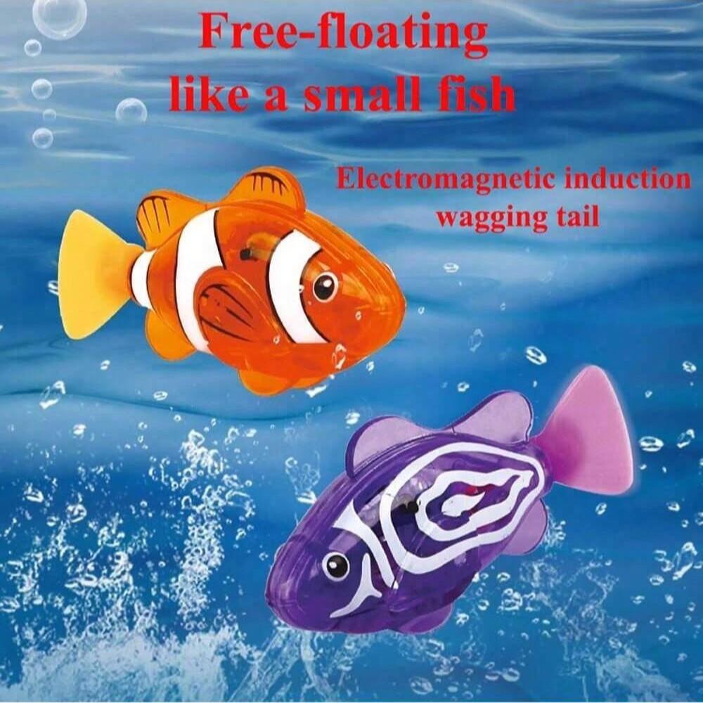 Kids Electronic Fish Swimming Pool Toy, Pet Toy, Swim Robot Fish with LED Light, Water Bath Toy for Children, 1/4/6 Pieces
