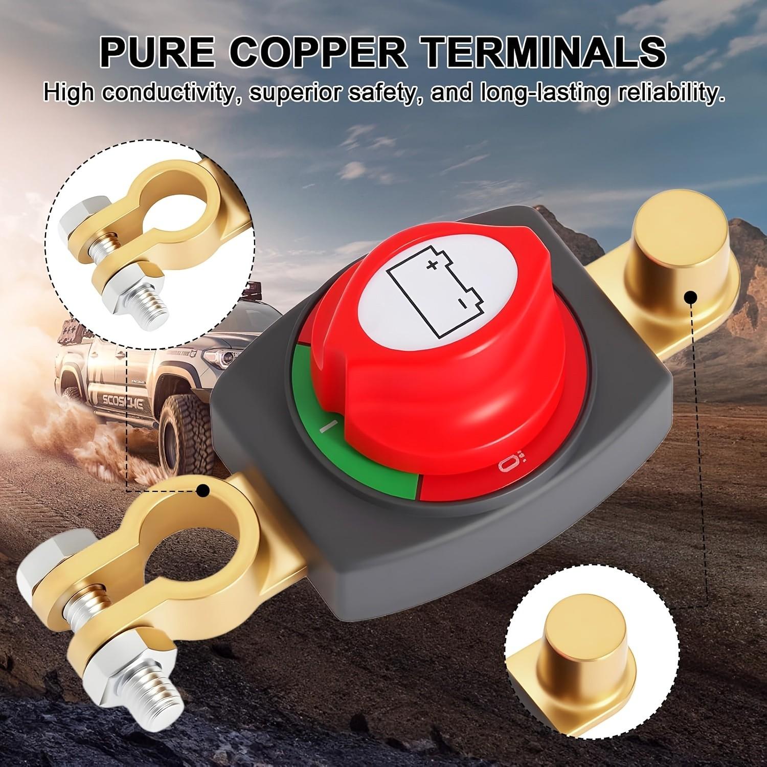 Top Mount Battery Disconnect Switch, Third Generation, Design, Suitable for Trucks, Boats, Rvs, Negative Terminal Control