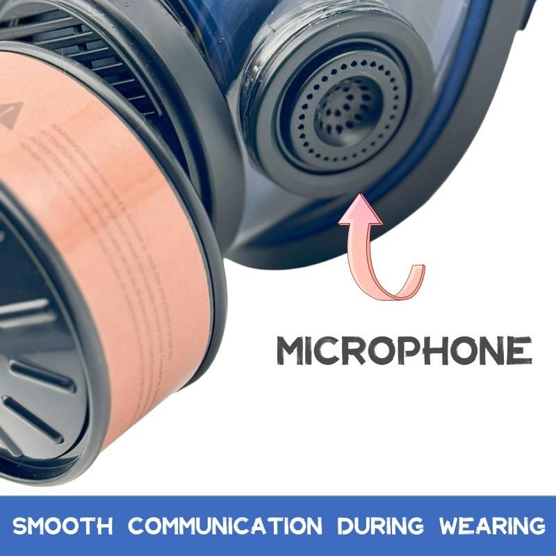 Reusable Anti-Fog Toxic Face Mask Set, Protective Mask, Full Face Respirator with Filter, Non-Slip Net Headband, Gas Dust Poison Protection, DIY Painting