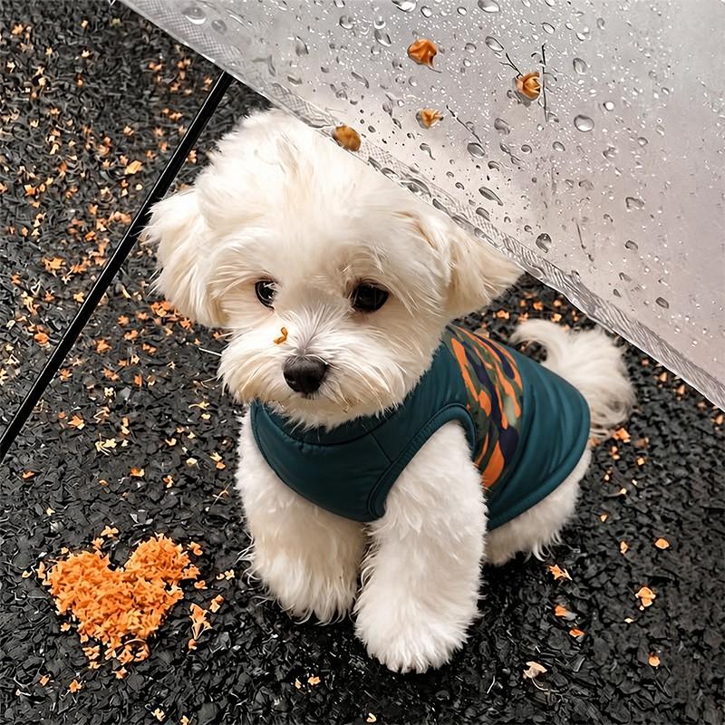 Pet Warm Thick Clothing, Stand Collar Pet Jacket, Easy-On Back Zipper, Dual D-Ring Harness, Loose Fit, Multiple Colors, Small Dogs Cats