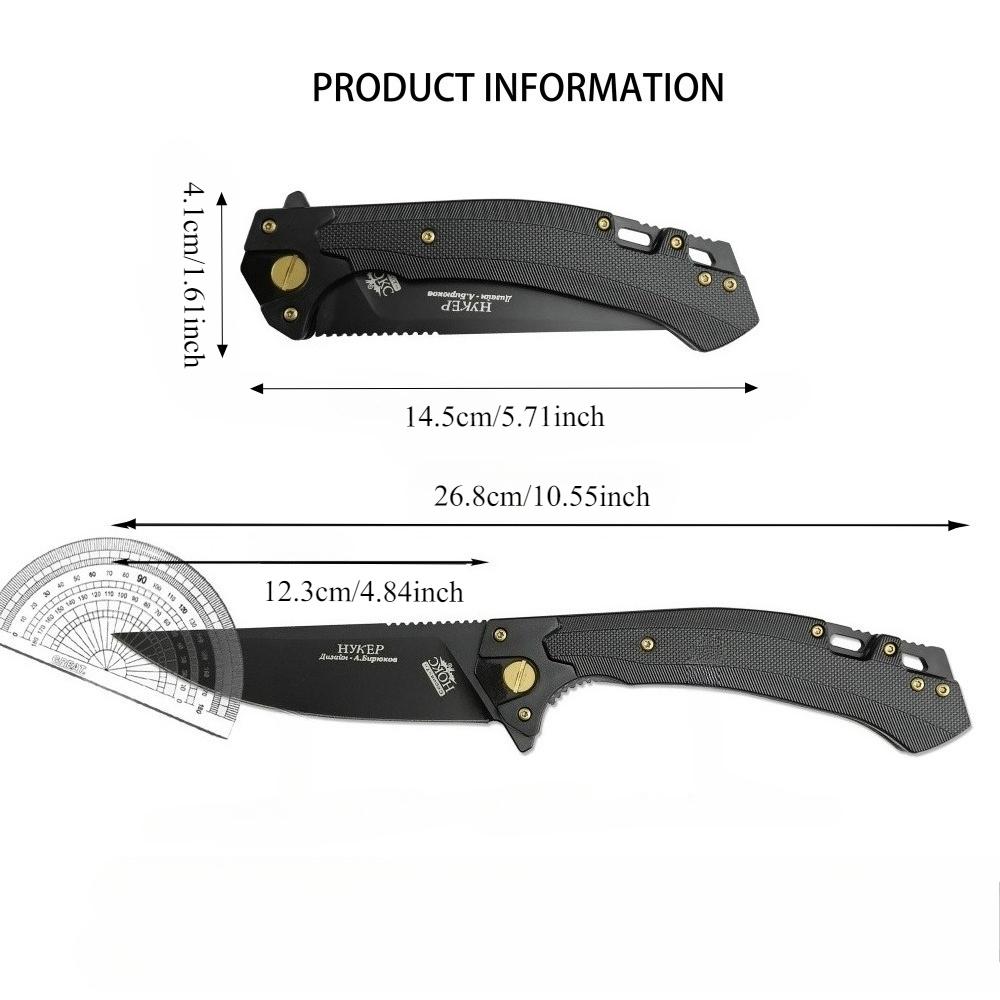 Russian Outdoor Pocket Folding Knife: High-Quality Dragon Fiber Handle, 440C Blade – Portable Survival Knife for EDC, Adventure, Camping, and Outdoor Use