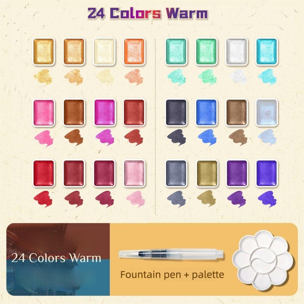 Watercolor Paint Solid Gold Powder Watercolor Painting Set Art Supplies Coloring Materials Fine Gold Glitter