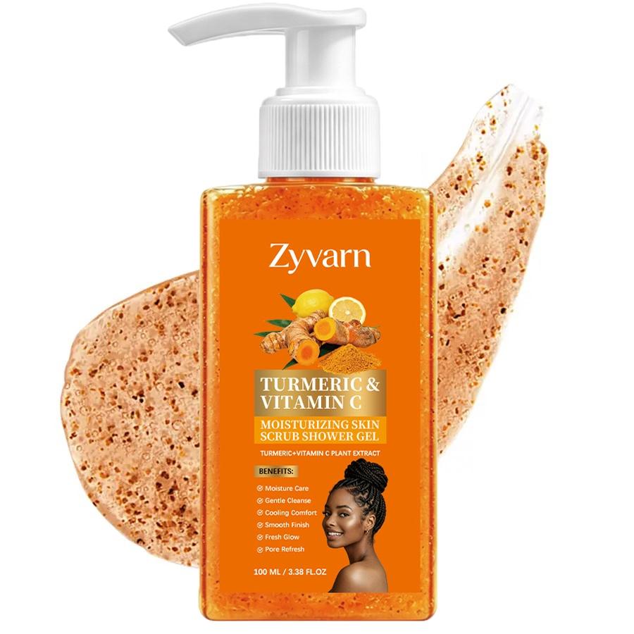 Turmeric Vitamin C Scrub Body Wash 100ml, Exfoliating Shower Gel, gently cleansing, moisturizing and soothing the skin with a long-lasting fragrance