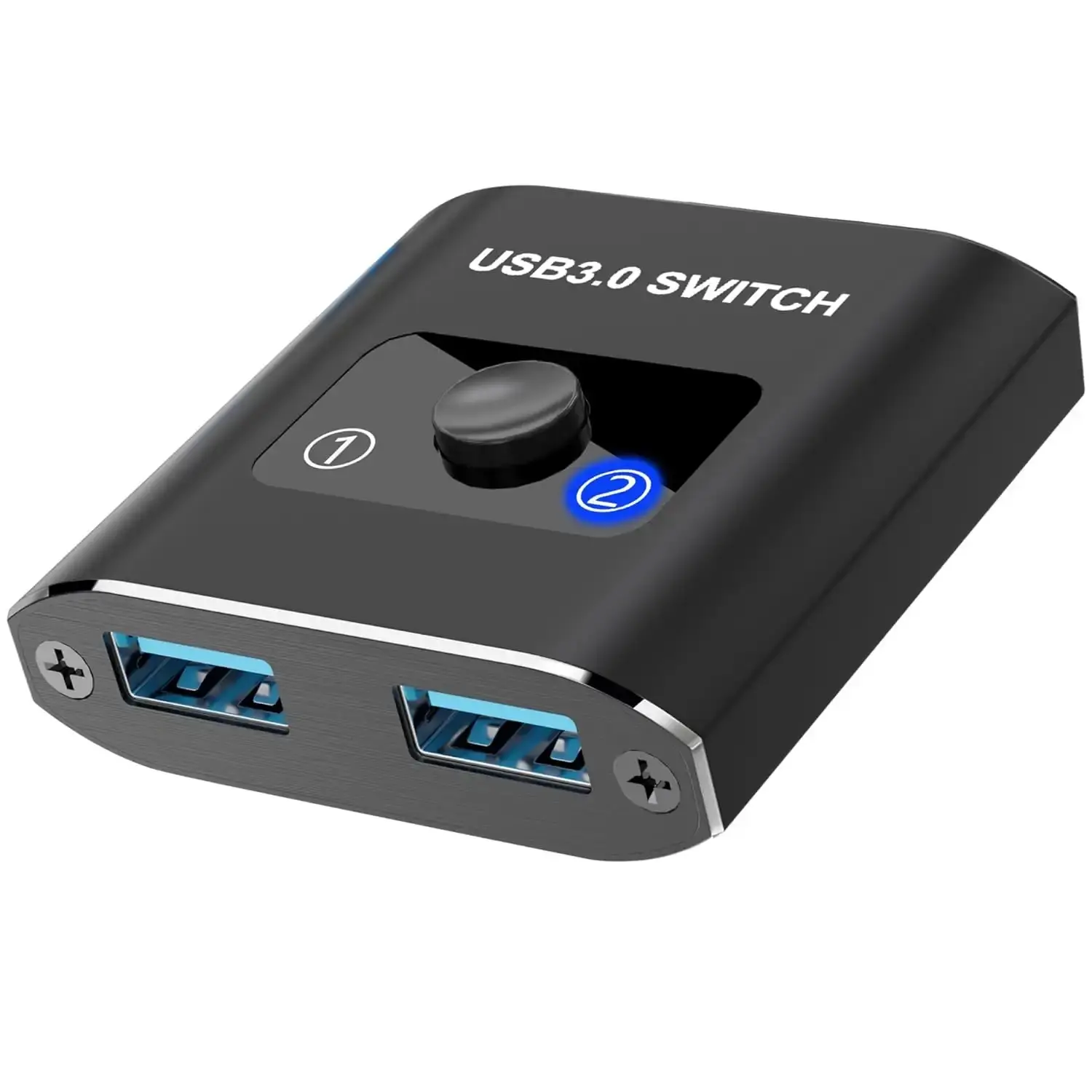 USB 3.0 Switch, Bi-Directional USB Switch 1 in 2 Out/2 in 1 Out, USB Switcher 2 Computers Sharing Devices Like for Printer, Keyboard, Scanner, Mouse, USB KVM Switch Compatible with Mac/Win/Linux