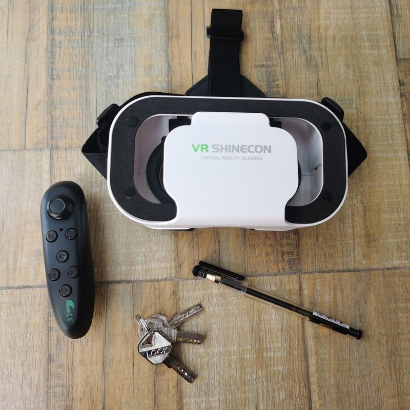 Shinecon Virtual Reality 3D VR Glasses Headset Device Helmet Goggles Lenses For Mobile Smartphone Smart Phone Cell Realidade Viar Game Controller movie film video show Viewer Eyewear Head-Mounted Compatible with 4.7-6.0 inch Phones