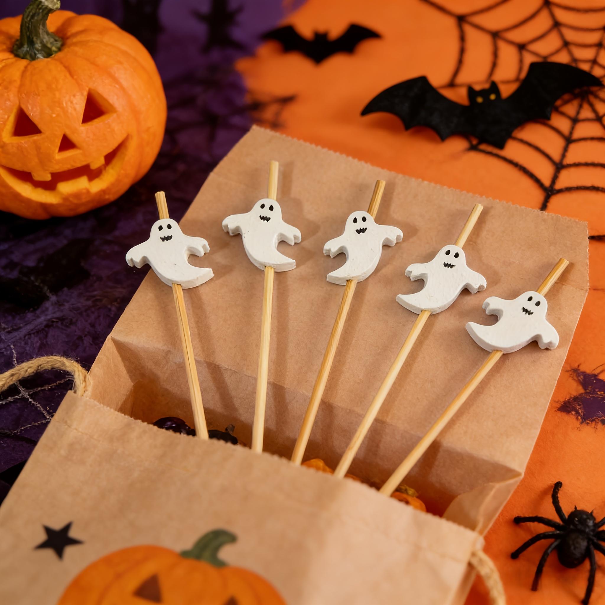 Festive Halloween Disposable Bamboo Cocktail Fruit Picks,Food‑Grade Burr‑Free,Decor Sticks for Fruit Dessert Platter,Home Holiday Party Accessory