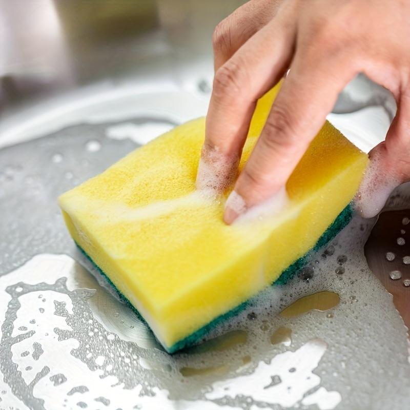 15/30/48-piece multifunctional square kitchen sponge with high water absorbency, rust removal, and stain removal capabilities, featuring a double-layer design, suitable for tableware, kitchenware, and furniture