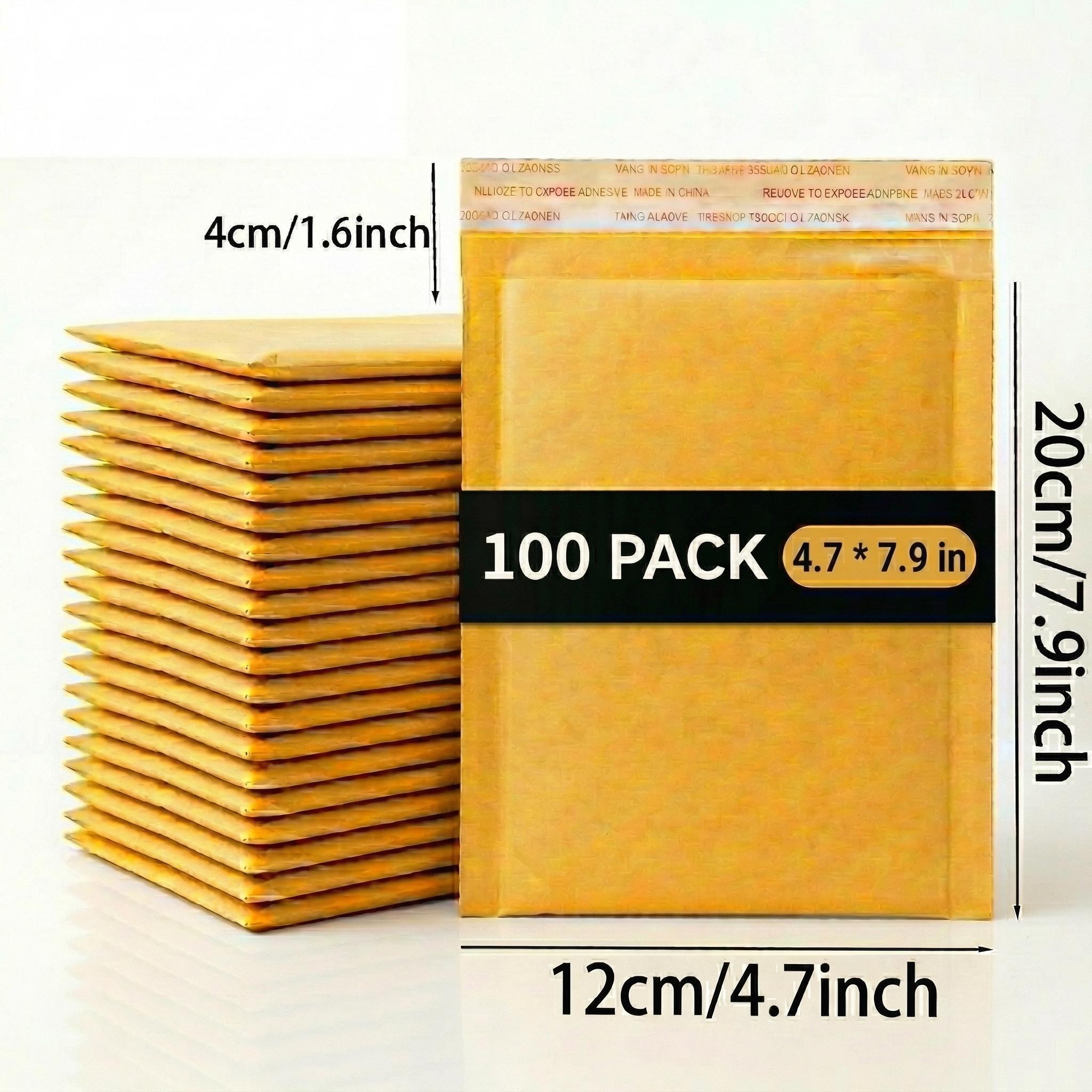 50/100 Pack 4.7x7.9 Inch Kraft Bubble Mailers, Tear-Resistant, Thick Bubble, Waterproof, Self-Sealing, Tamper-Evident, Lightweight