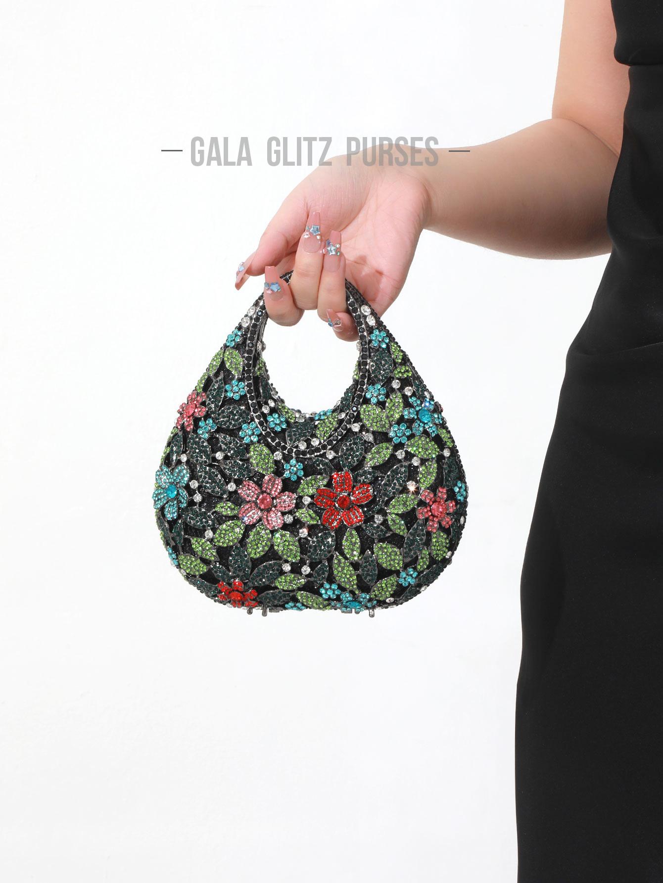 Elegant Crystal Evening Clutch, Handmade Metal Diamond Bag, Perfect for Weddings, Parties, Dinners, Luxurious Sparkling Design