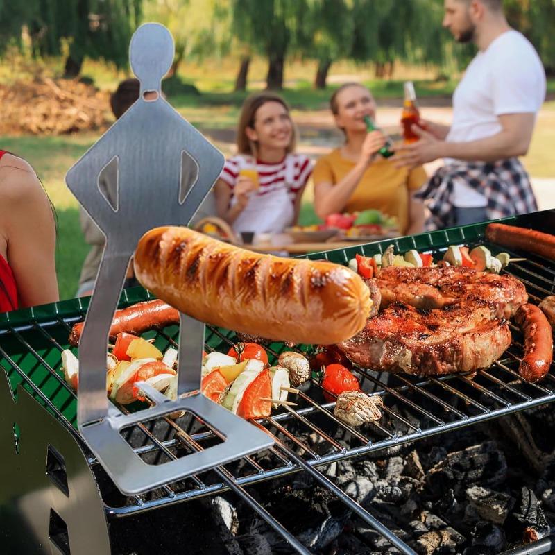 4PCS Hot Dog Grill Rack, Funny BBQ Sausage Holder Set, Perfect Gift for Men, Camping, Parties & Backyard Grilling