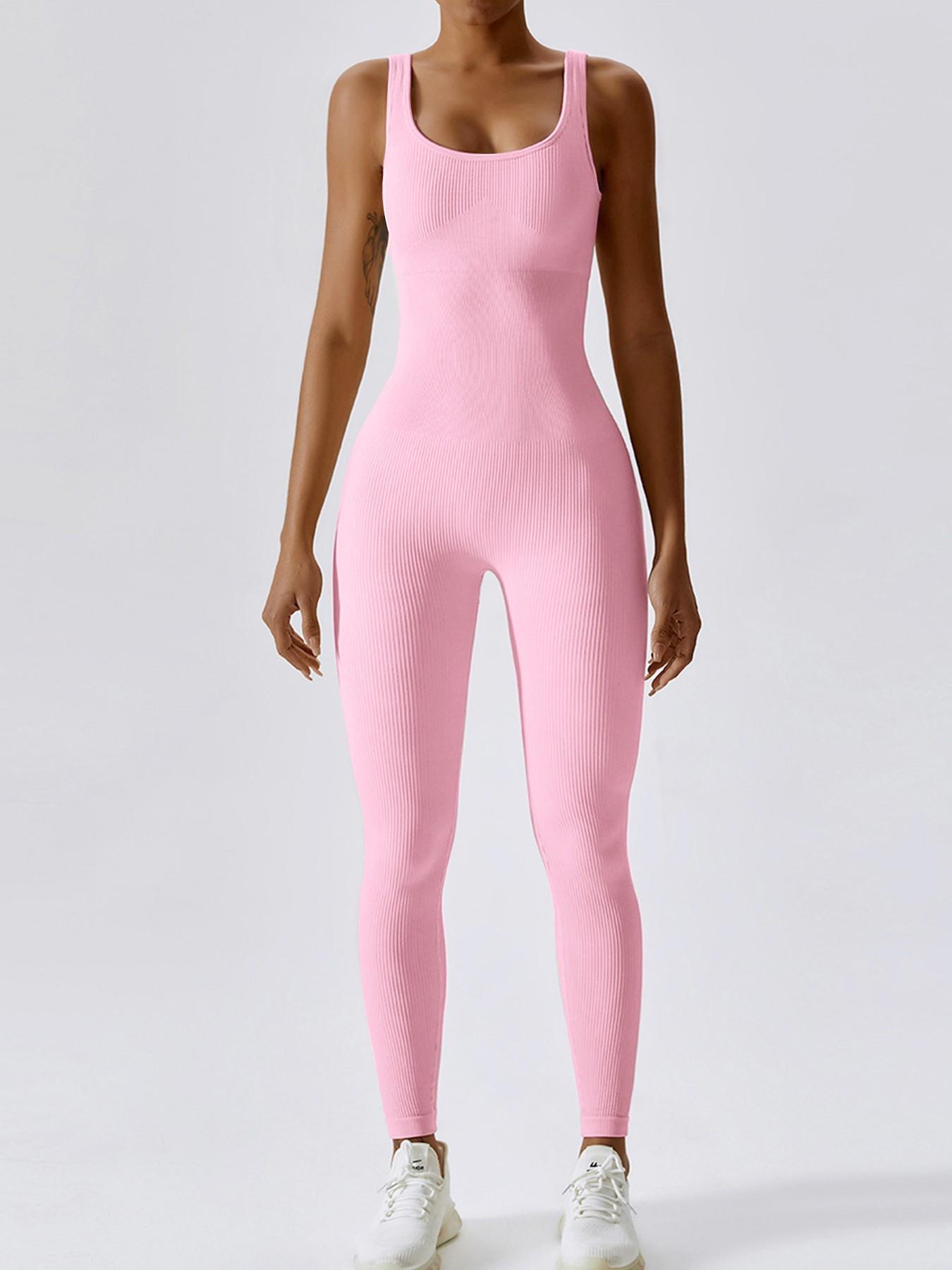 Women's Fitted Knit Jumpsuit for Layering or Outerwear, Comfortable Spring/summer Activewear Set, Versatile Fashion for Daily Wear, Casual Jumpsuits