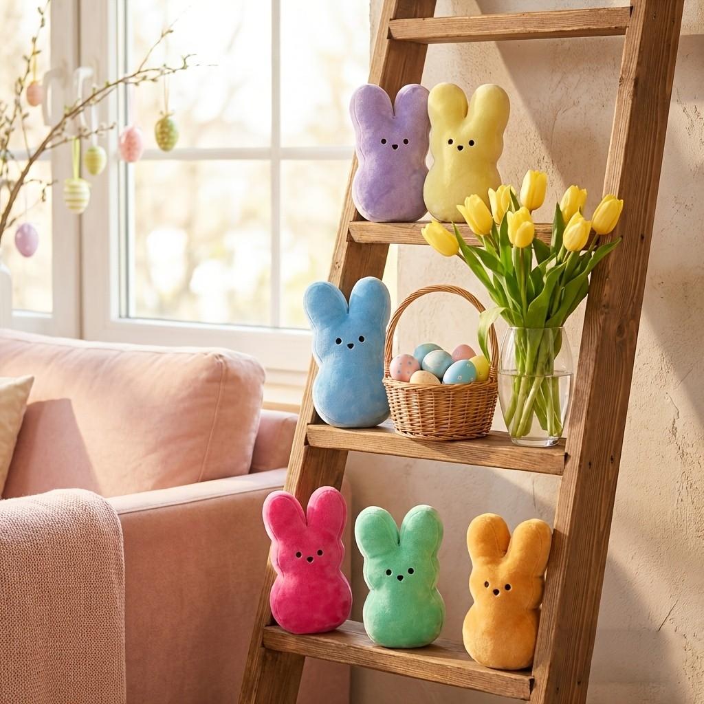 Cute Bunny Plush Toy, Soft Comfortable Huggable Stuffed Animal, Easter Basket Filler, Perfect Gift for Valentine's Day, Birthday, Easter