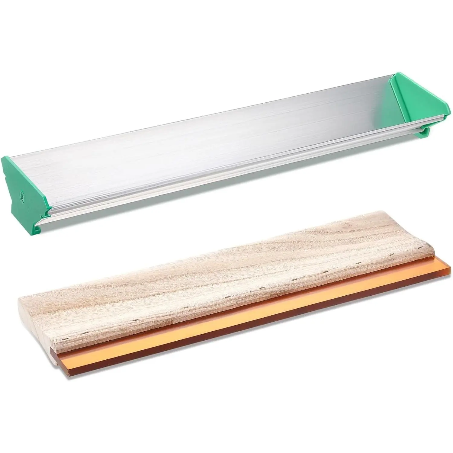 2 Pcs 16'' Dual Edge Aluminum Emulsion Scoop Coater 13.8" Screen Printing Squeegee Emulsion Scoop Art Squeegee for Silk Screen Printing Coating Tool
