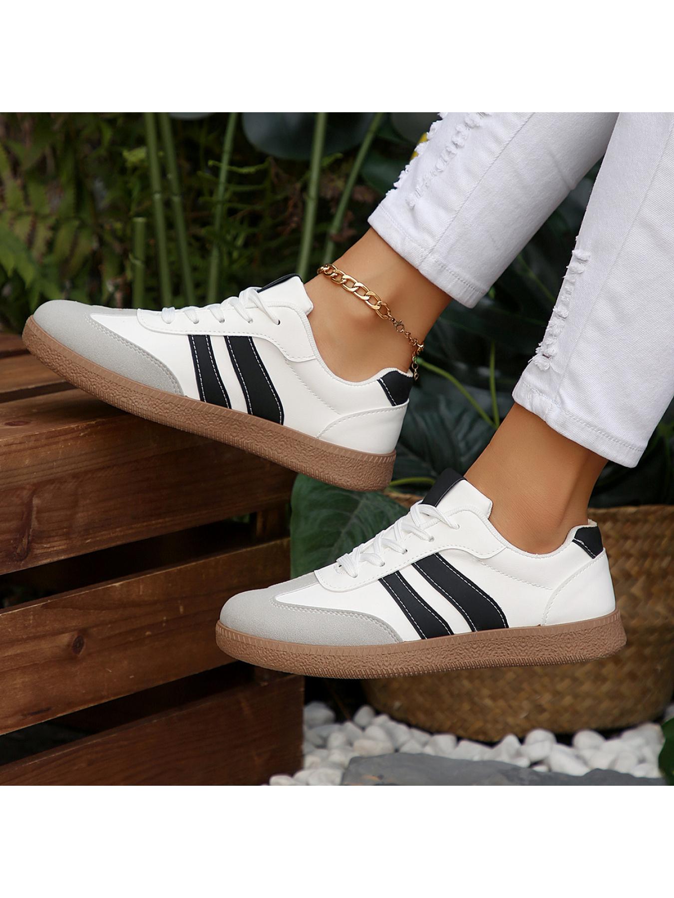 Versatile Retro Trainers, 2 Colors, Suede Patchwork, All-Season Casual Shoes