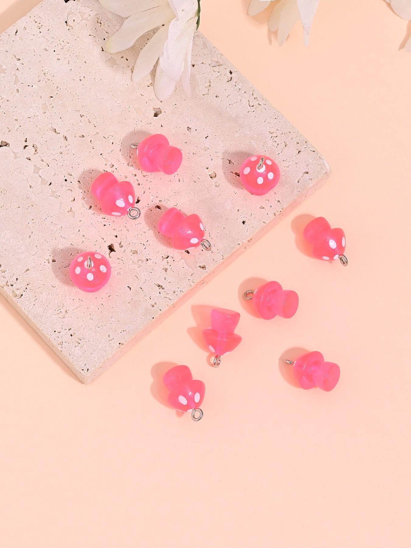 10 Cute Cartoon Mushroom Charms, Perfect for DIY Jewelry Making, Ear Rings, Necklaces, Bracelets, Keychains, Daily and Festival Accessories