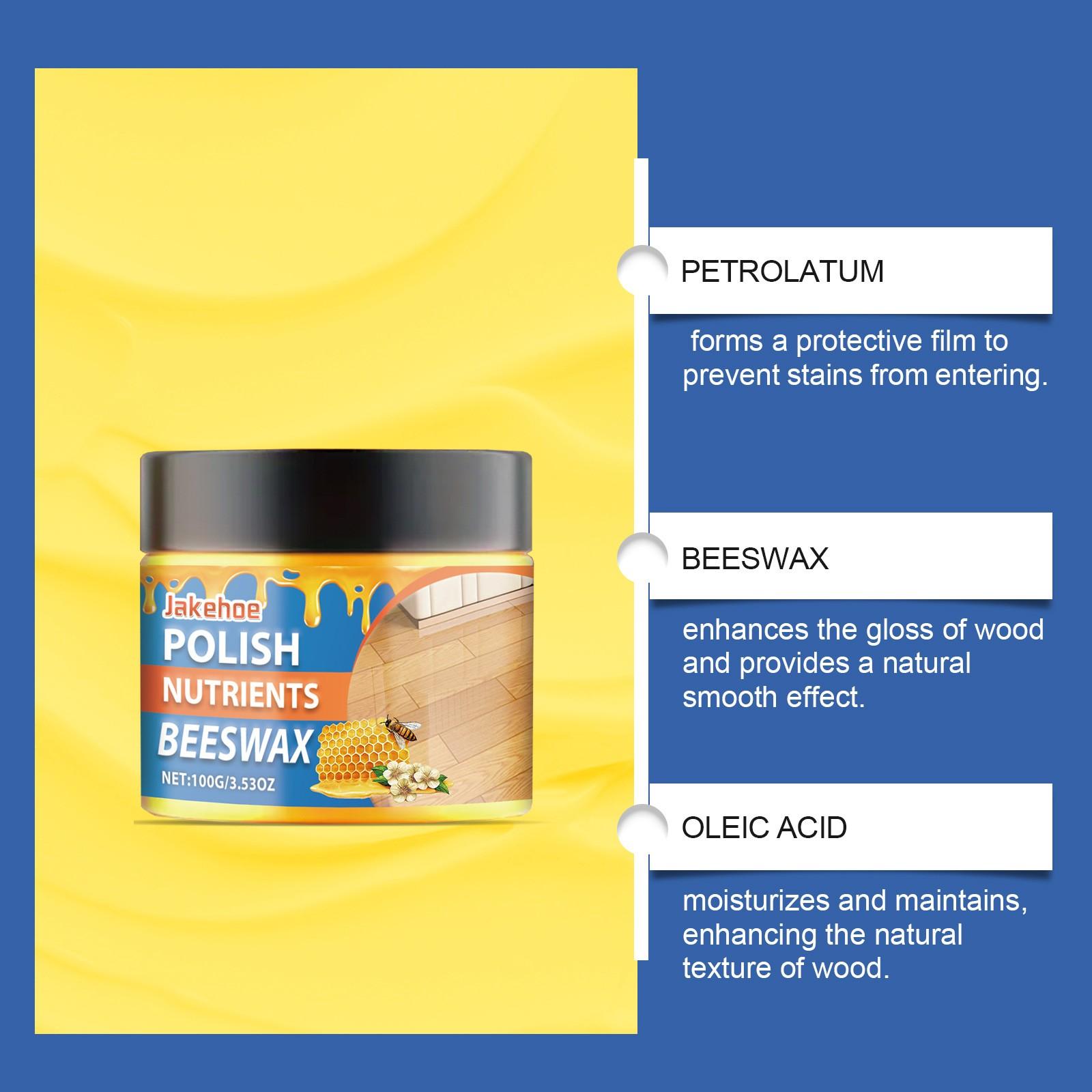 Jakehoe Beeswax Furniture Polish, Wood Furniture Moisturizing Cleaner, Daily Maintenance Care Agent, Home Decor Essential