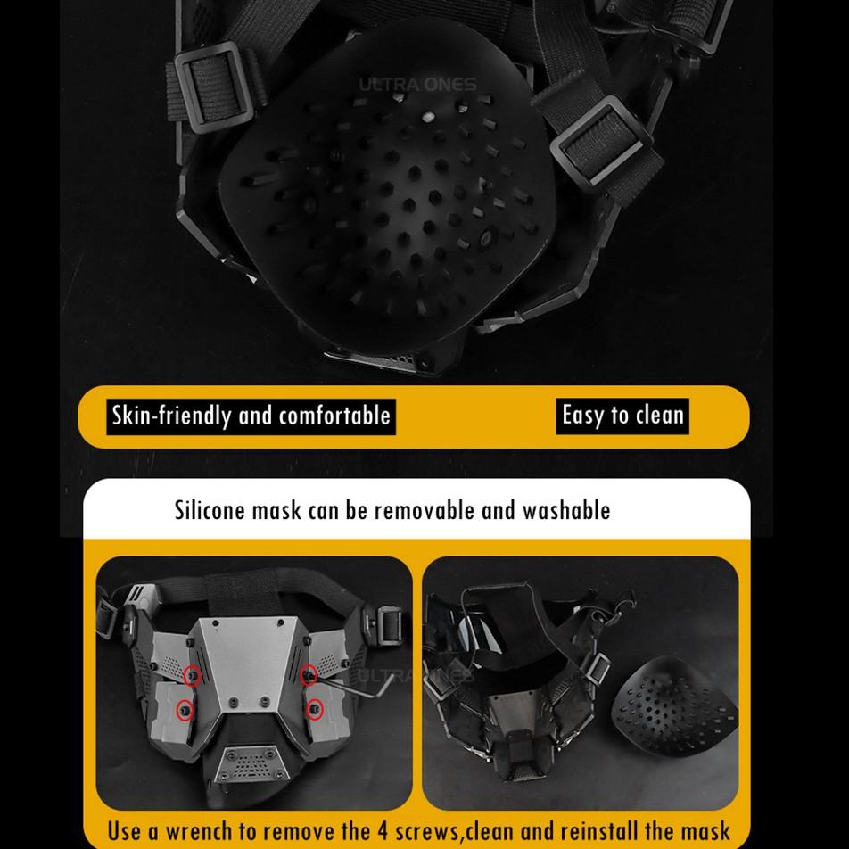 Full Face Mask, Breathable Tactical Mask, Party Role Play Mask, Cyberpunk Style Mask, Holiday Party Supplies