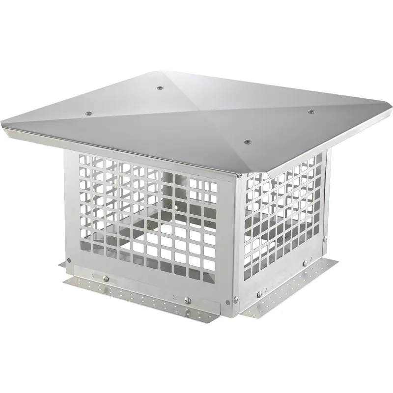 【toolupgrade】VEVOR Chimney Cap, 12x 12 inch, 304 Stainless Steel Fireplace Chimney Cover, Not Easily Toppled Practical Accessories Easy Installation, Fits Mesh Flue Covers Outside Clay Flue Shingles, Silver