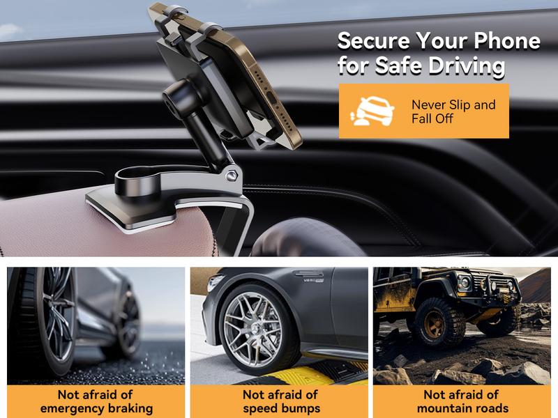 Universal Car Phone Holder Mount,360 Degrees Rotation Dashboard Phone Holder [Upgrade Clip Never Fall],car Phone Mount for iPhone,Samsung,Google,Nokia,and  4-7 inch Smartphones