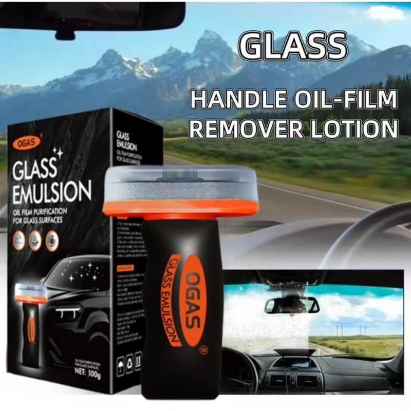Windshield Oil Film Eraser Wand, All-In-One Pro Kit, Glass Cleaning Emulsion Formula, Streak-Free Solution for Rain Repellents