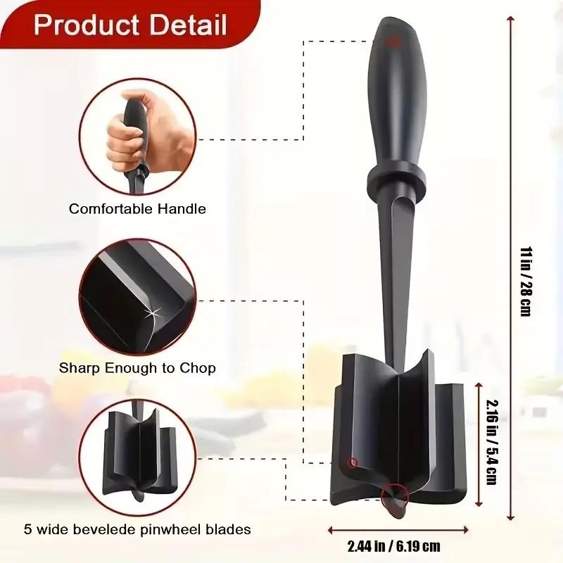 Multi-Functional Handheld Meat Chopper and Cooking Scraper, Versatile Meat Smasher for Quick Meal Prep, Kitchen Tool for Efficient Cooking, Kitchen Gadget