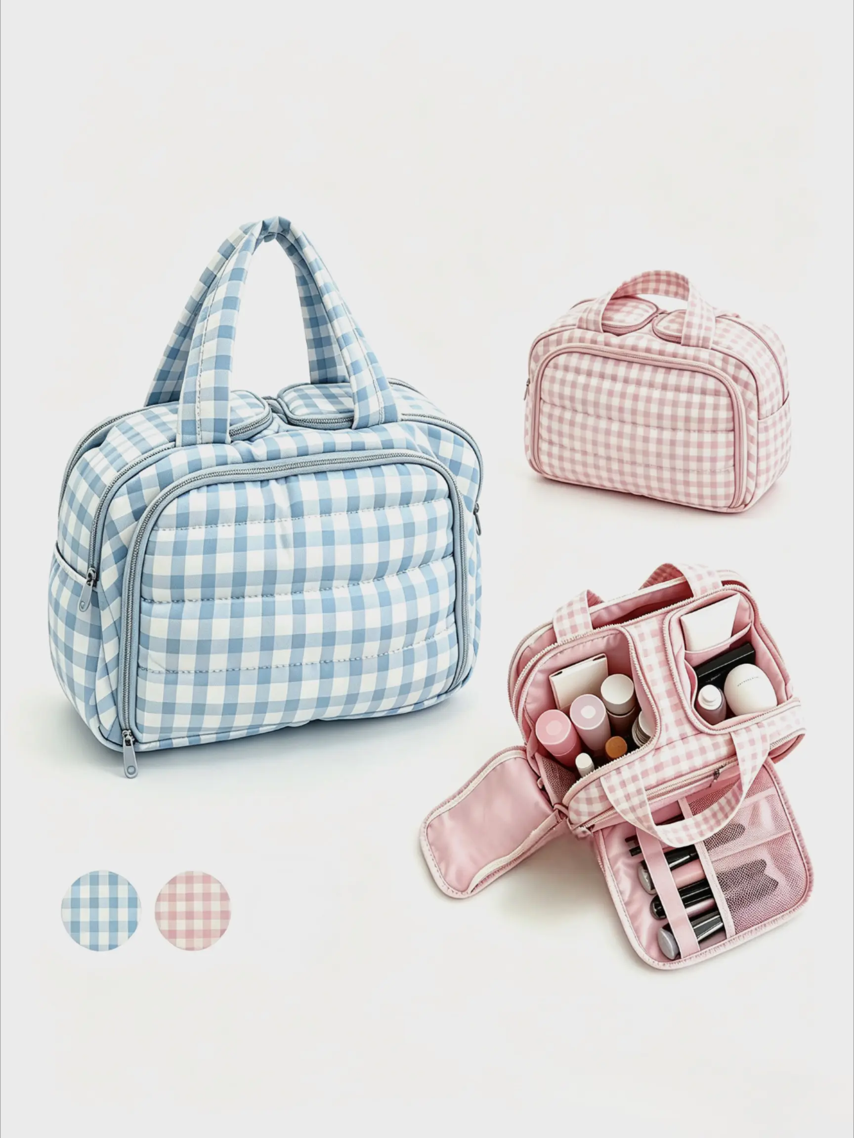 Large Capacity Multi-Pocket Makeup Bag, / Options, Ideal for Travel & Daily Use, Organize Your Essentials Effortlessly