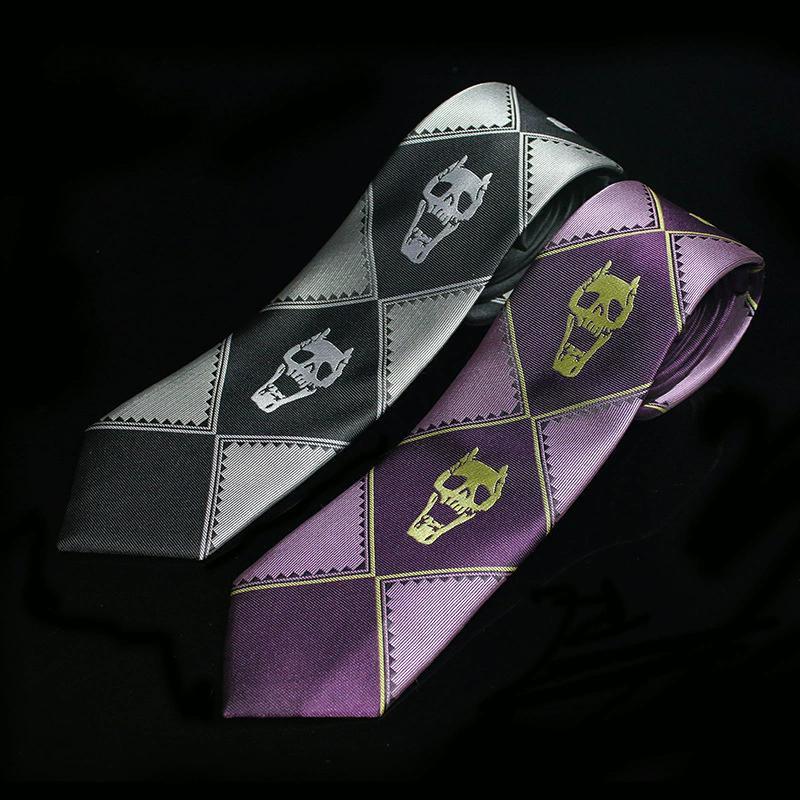 Anime JoJo Tie Kira Yoshikage Cosplay Necktie Unisex Skull Neck Heavens Door Cosplay Costume Prop