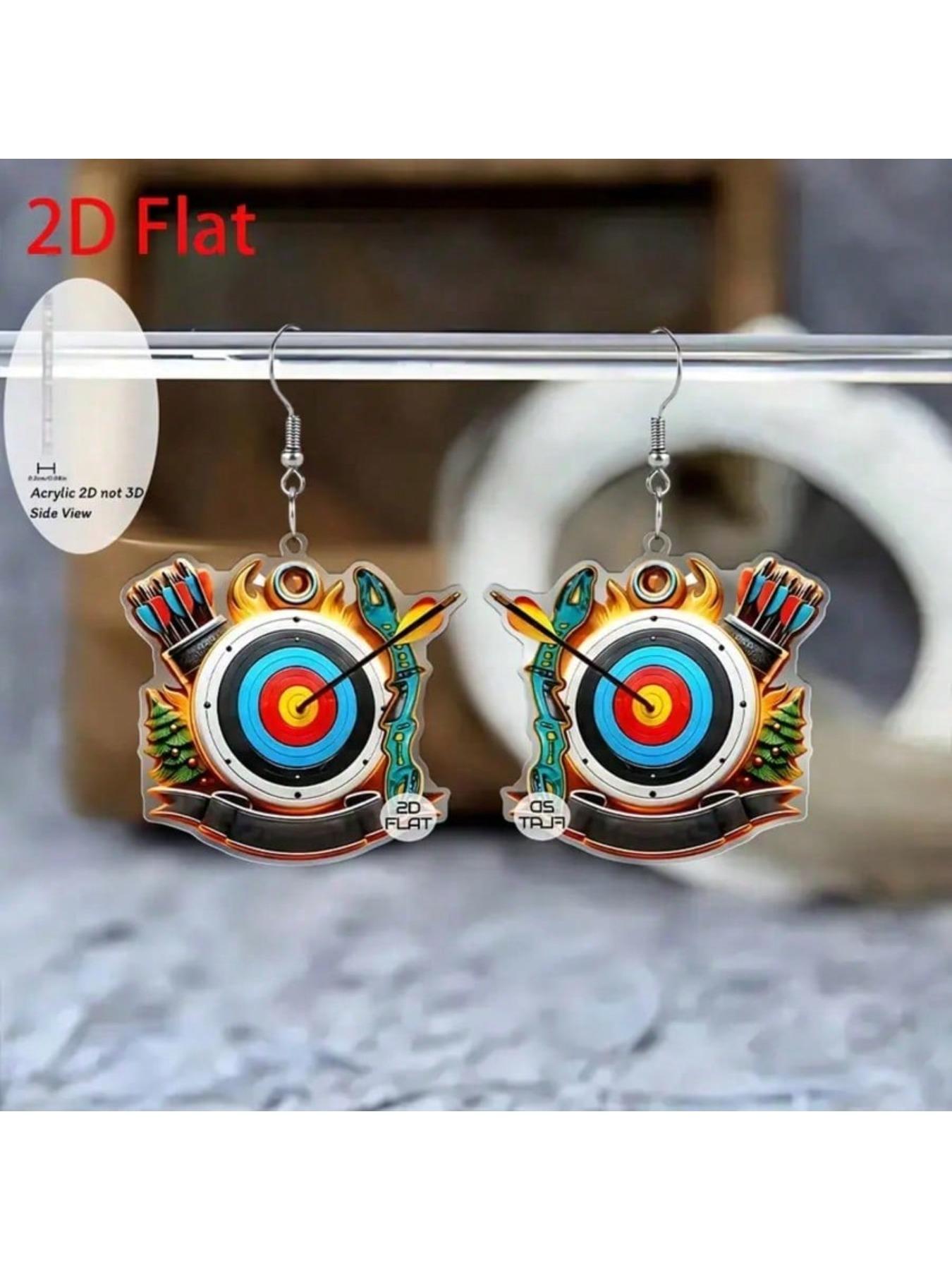 archery target vector illustration pendant earrings, fashionable jewelry, party gifts, holiday gifts for family and friends, special occasion gifts, minimalist earrings, fashionable pendants, high-end jewelry, lightweight earrings, archery jewelry