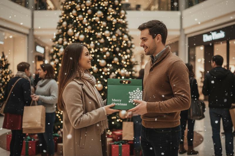 Christmas Gift Bags, Holiday Bags, Tote Gift Bags, Portable、Foldable and Reusable, For Presents, Birthday Box, Gift Packging, Party, Family or Business——Free Scarf