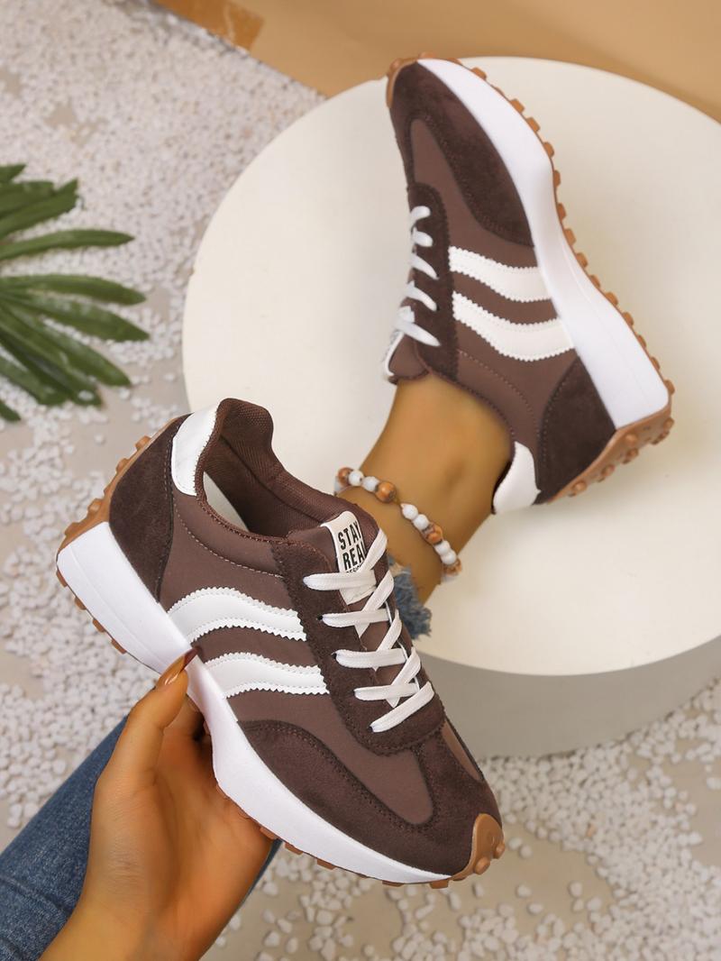 Women's new fashionable casual lace-up sneakers, autumn and winter outdoor walking shoes, simple and versatile trendy thick-soled heightened comfortable casual shoes, suitable for daily leisure and commuting wear, must-have for gifting and back-to-school