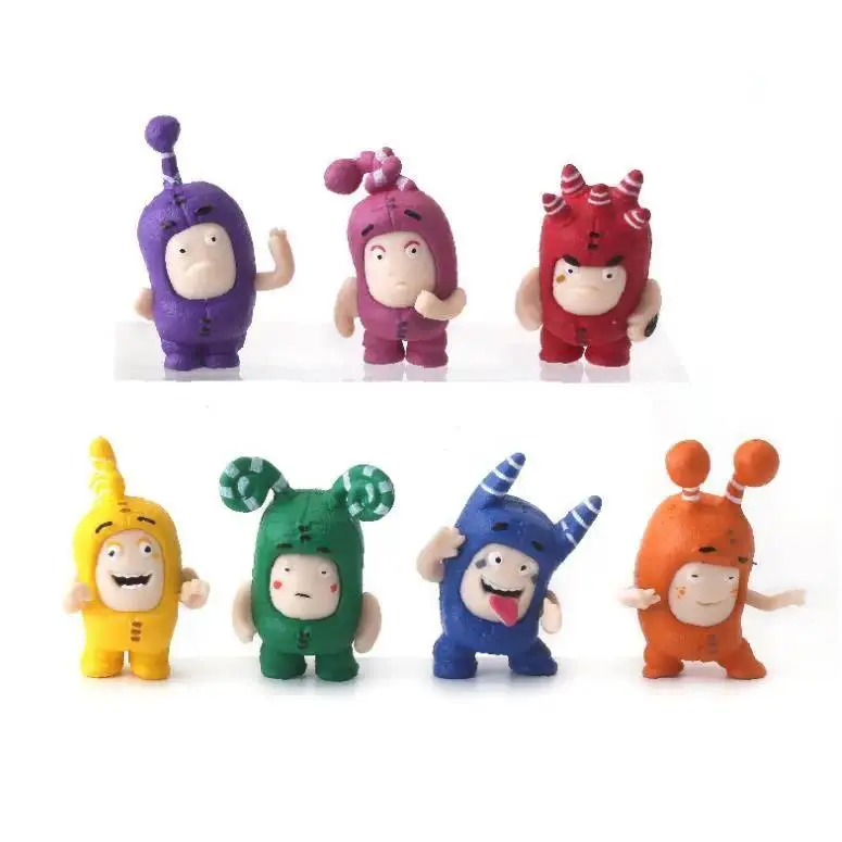 Unisex 7pcs/Set Cute Oddbods PVC Action Figures, 4cm Classic Novelty Stress Relief Toys