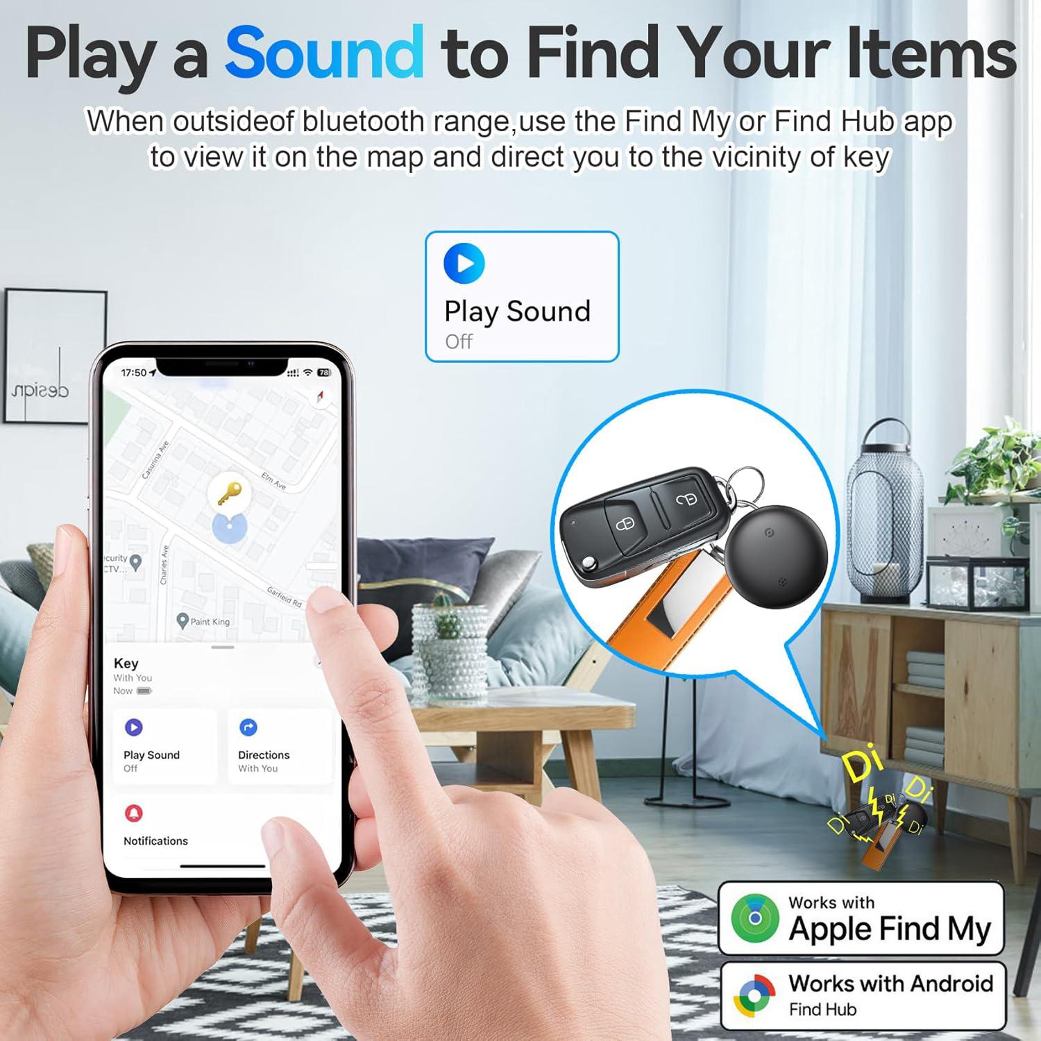 Vehicle GPS Tracker, iOS & Android Dual System Bluetooth-compatible Finder, Mini Hidden Car Tracker Compatible with Apple Find My & Google Find Hub, Wireless Positioning Tracker