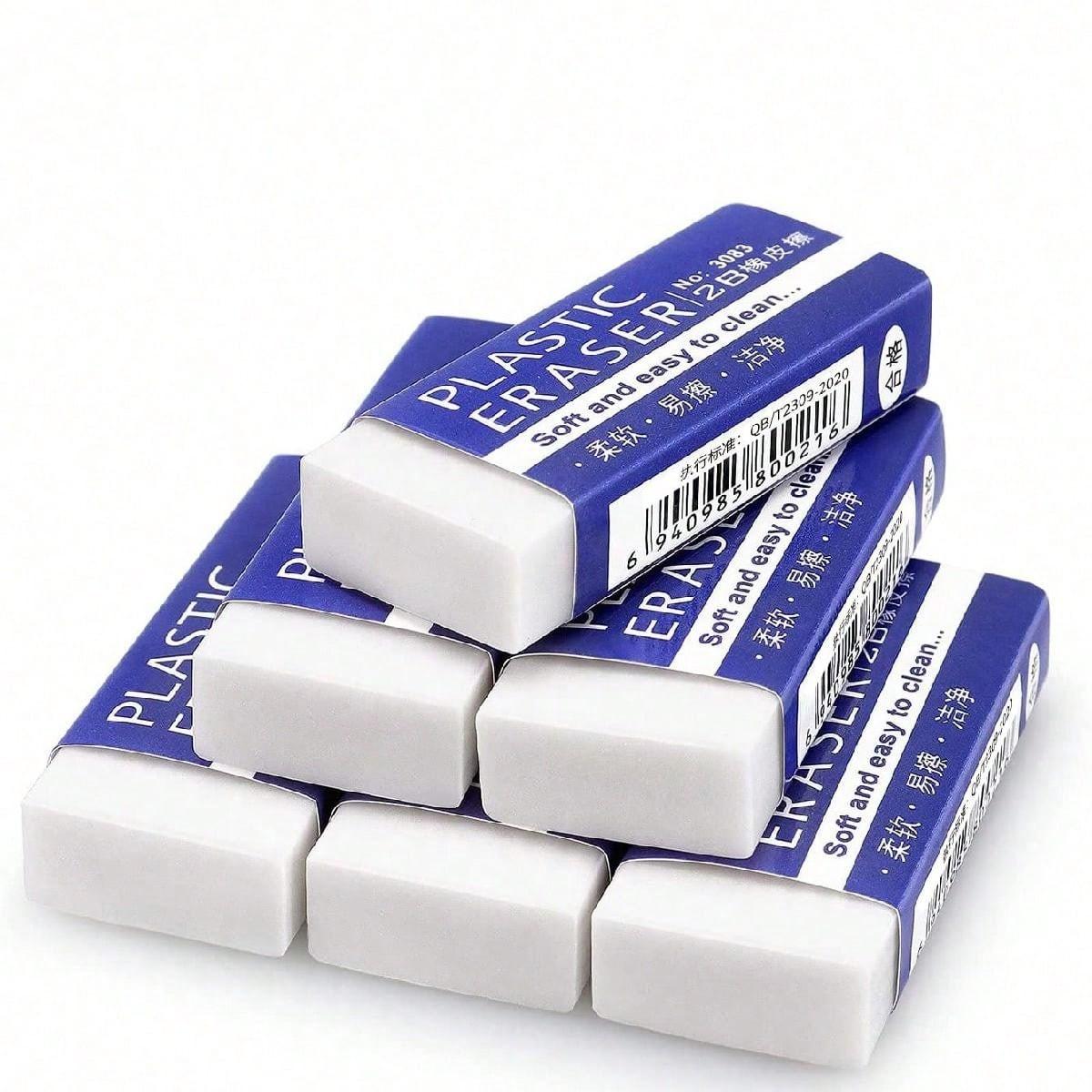 Multi-Pack Rectangular Erasers (30/24/12/6/4/2/1pcs), Clean Traceless Rubber Eraser, Ideal for Drawing, Sketching, Writing, Office, School Supplies