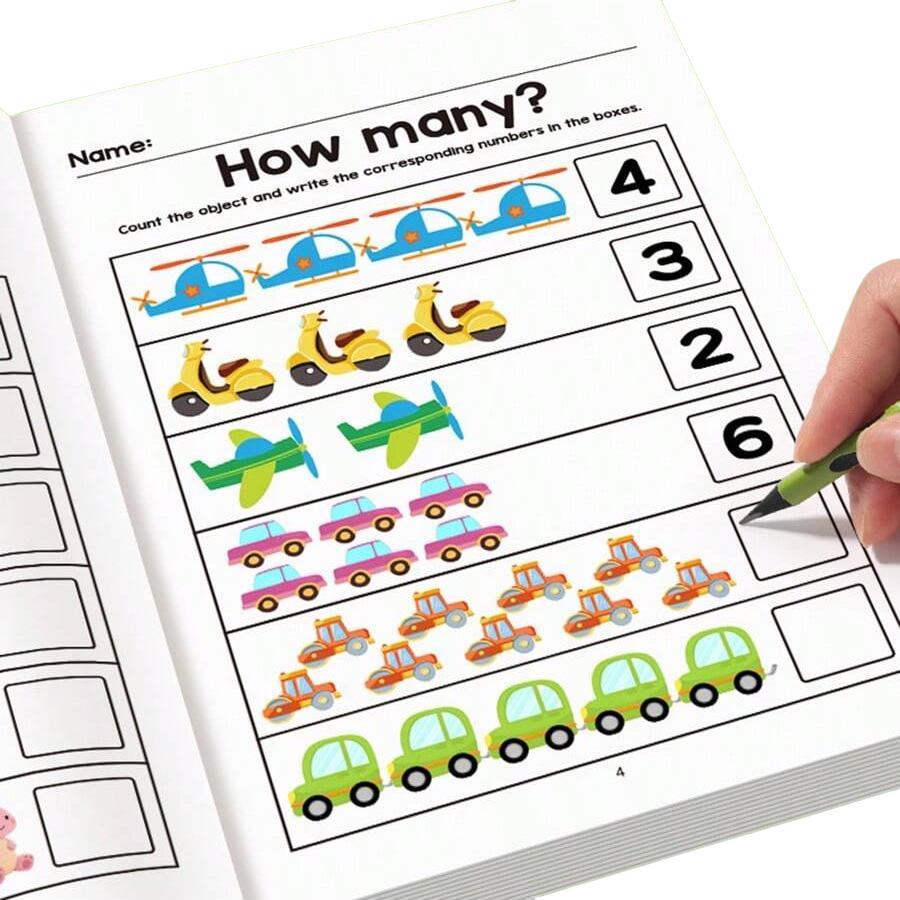 Math Interactive Workbook: Number Tracking, Addition & Subtraction, Early Education, Home or Classroom Use, Basic Arithmetic Skills