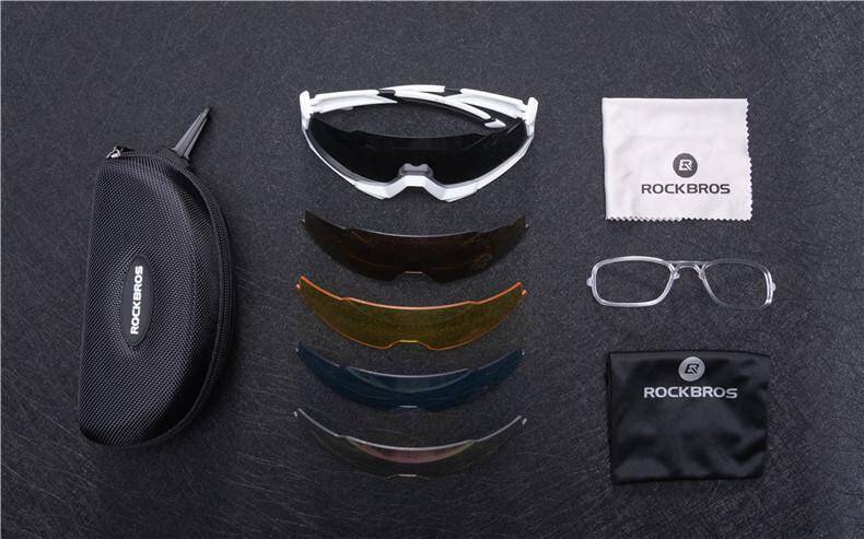 ROCKBROS Polarized Sunglasses for Men Women UV Protection Cycling Sunglasses Sport Glasses with Interchangeable Lenses