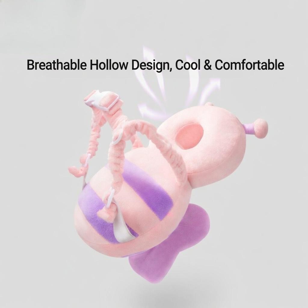Adjustable Breathable PVC Toddler Safety Helmet - Shock-Absorb, Anti-Collision Headgear Cap for Baby Crawling, Walking, All-Season Use, Prop 65 Safe