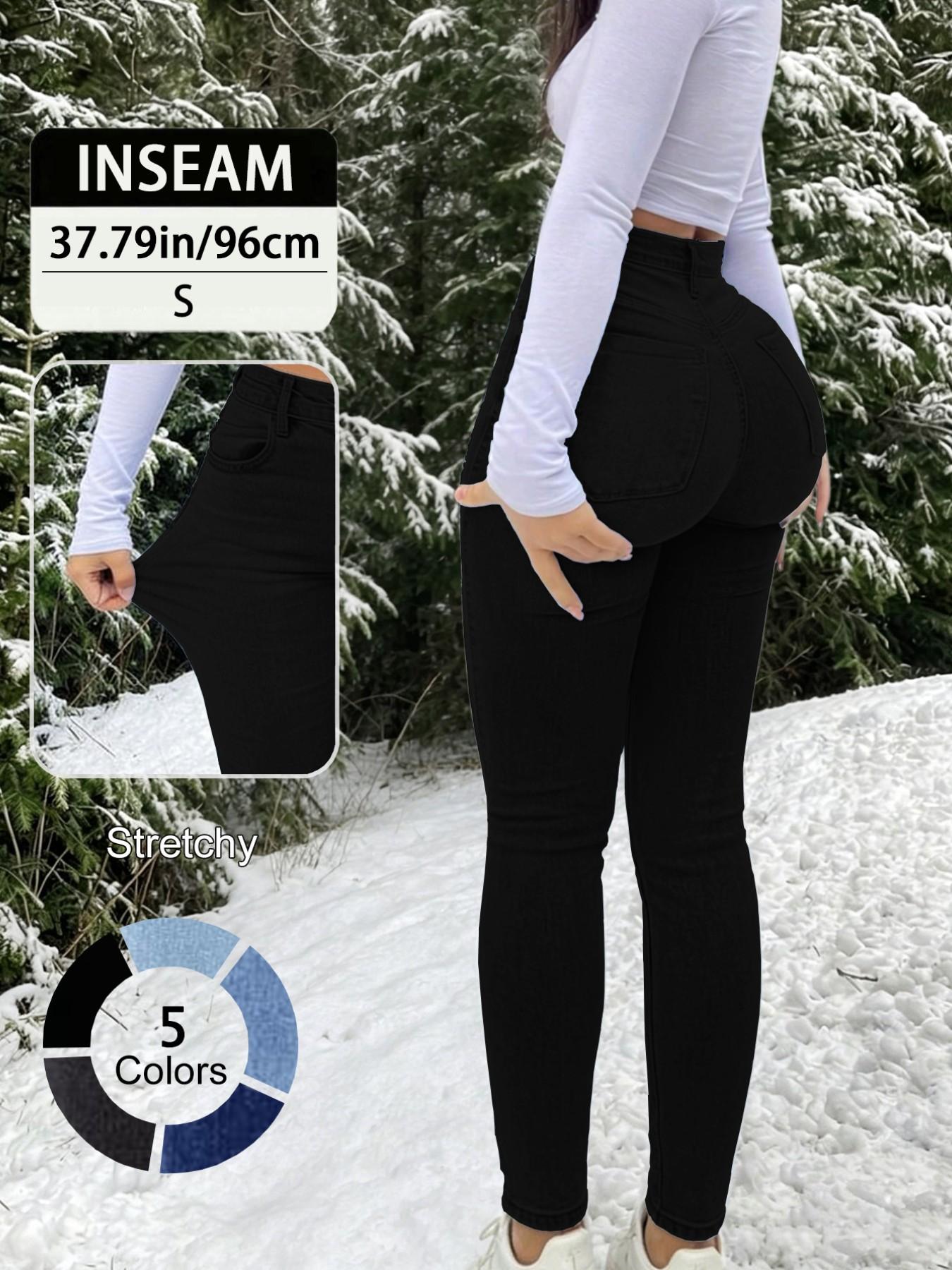 Elegant High Waist Long Skinny Denim Jeans for Women, Womenswear, Versatile Four Seasons Wear, Slimming Fit, Stylish Chic Casual Pants, Trouser, Basic, Denim Skinnies, Light Wash Jeans