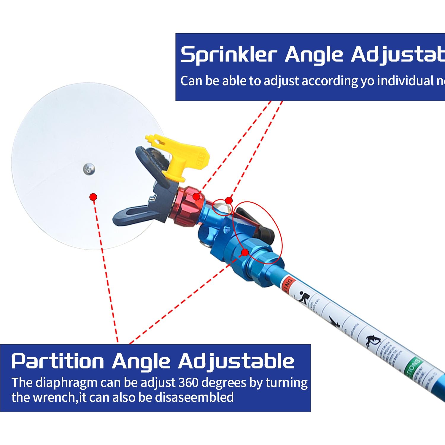 Airless Gun Guide Edge Spray Tools, Paint Accessories Extensions, Airless Sprayer Nozzles 315 Head, 7.87" Extension Rod, Spray Baffles