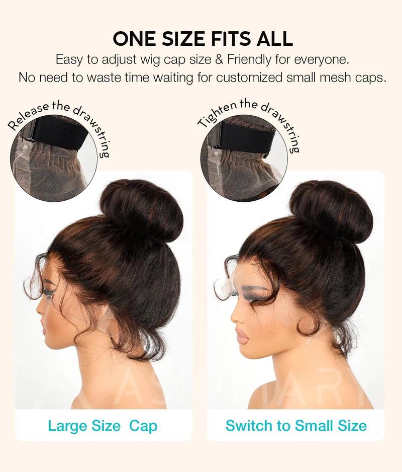 Ashimary 360 Invisi Strap Deep Wave Dark Highlight Pre Everthing 360 Lace Frontal Glueless Install Wig 180% Density Curly Hair