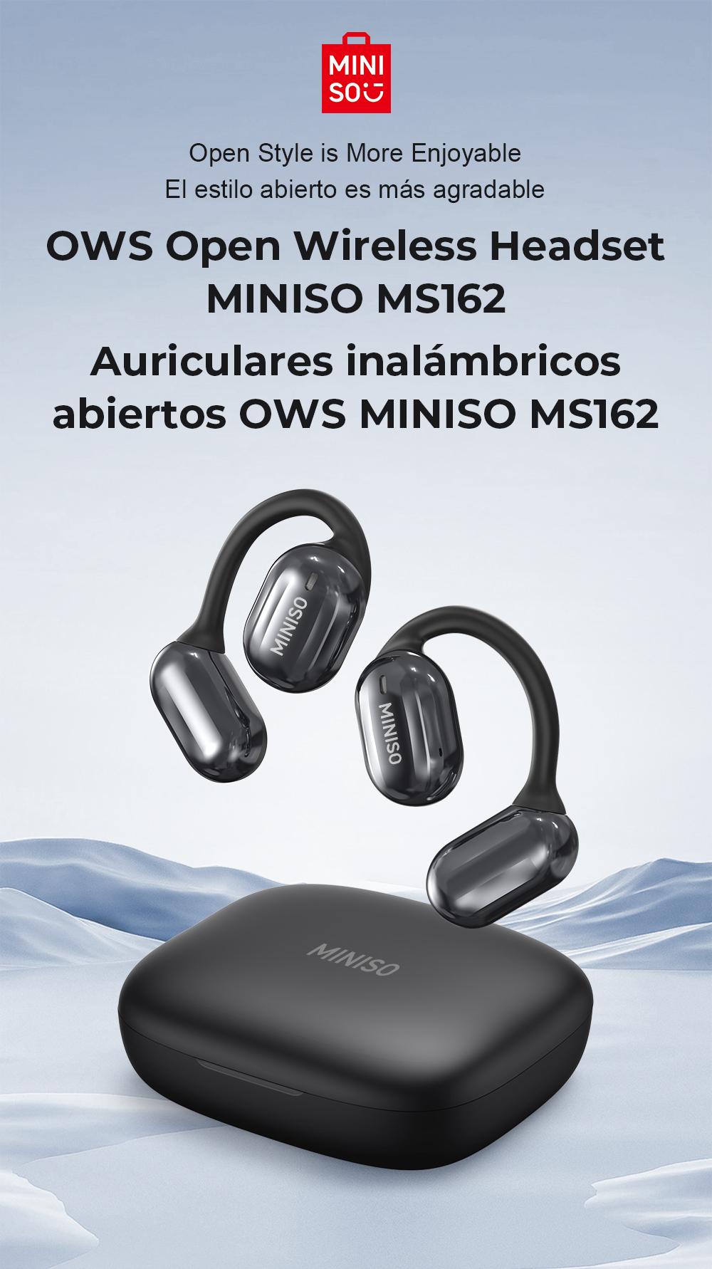 MINISO MS162 Wireless Translation Earbuds with APP Support 134 Languages Real-time Translation HiFi Sound Long Distance Connection Audio Headphone Black