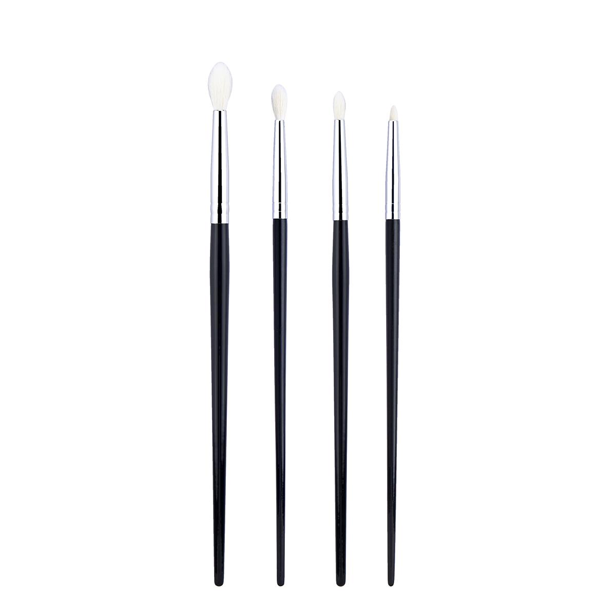 4pcs Tapered Crease Brush Set, Large Small Medium Eye Shadow Brushes, 100% Goat Hair & Copper Tube, Professional Makeup Tools