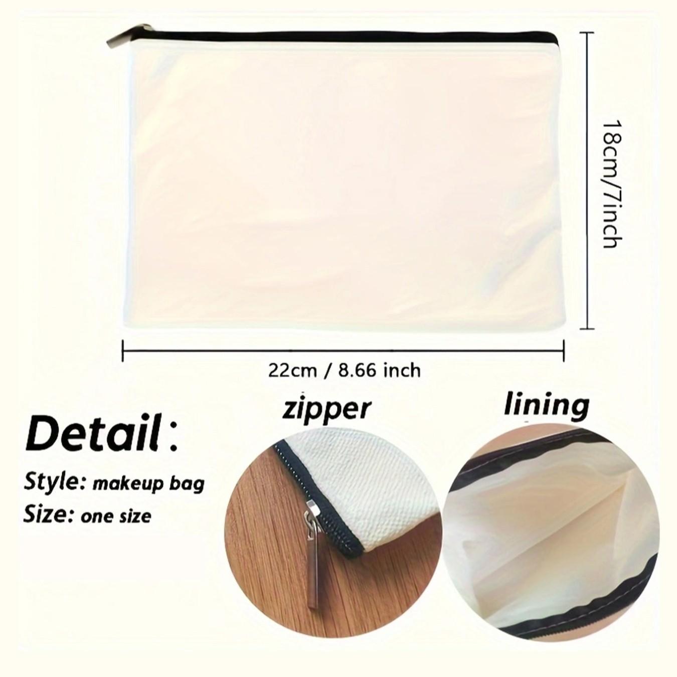 Canvas Pen Bag for Students, Cartoon DIY Zipper Pouch, Cosmetics Travel Bag, Wallet Pen Case, Stationery Organizer, Mother's Day Gift, Multi-Functional Bag