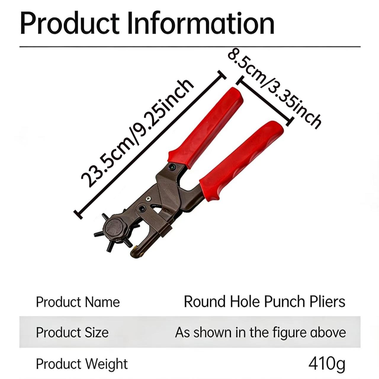 Durable Hole Puncher A008, Practical 9 Inch Hole Punch Pliers, Wholesale Thickened Hole Punch Tool, Industrial Grade