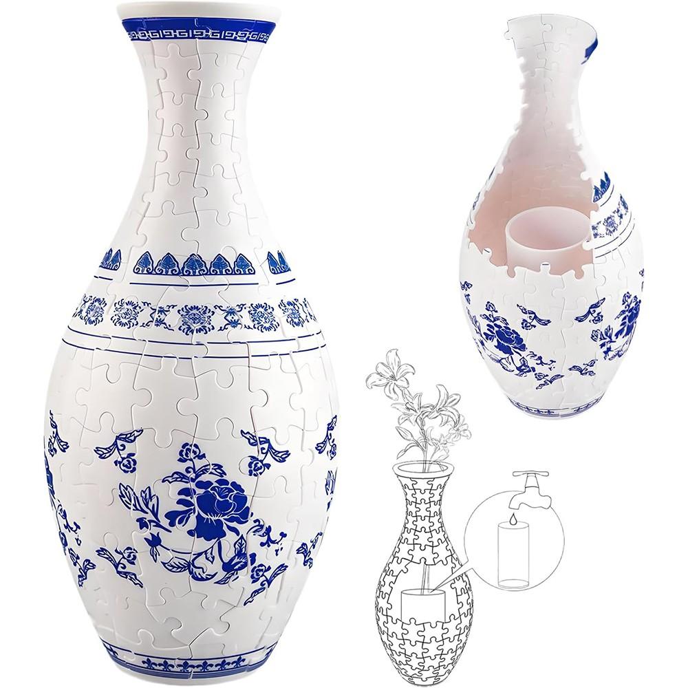 3D Puzzle Planter Vase for Adult 160 Pieces Plastic DIY Flower Vase for Home Decoration House Warming Gift for Flower Arrangements and Home Decoration